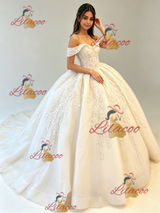 Ball Gown Off the Shoulder Appliques Quinceanera Dress