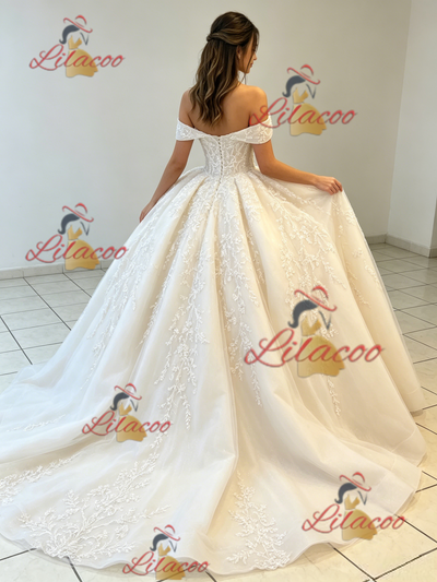 Ball Gown Off the Shoulder Appliques Quinceanera Dress