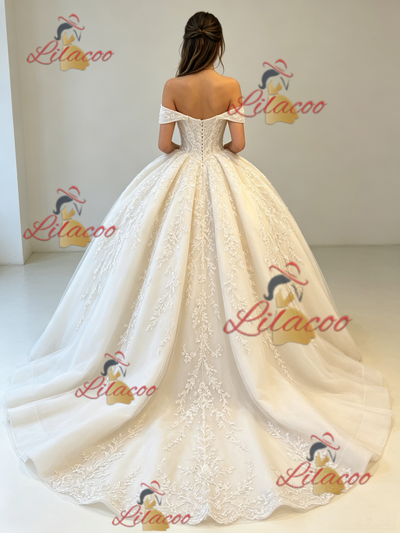 Ball Gown Off the Shoulder Appliques Quinceanera Dress