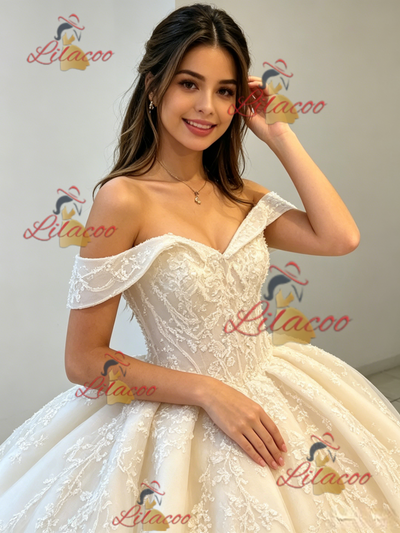 Ball Gown Off the Shoulder Appliques Quinceanera Dress