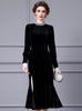 Black Velvet Beading Mother Of The Bride Dress