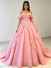 Pink Tulle Off the Shoulder Quinceanera Dress