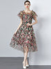 Floral High Waist Gauze Holiday Dress