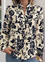 Women Retro Printed Shirt Top