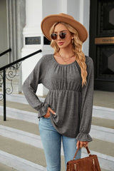 Round Neck Loose Long Sleeve T-shirt