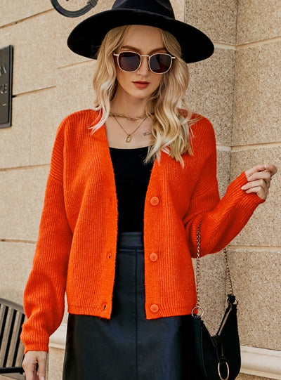 Long Sleeve V-neck Loose Sweater Coat