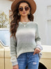 Long-sleeved Loose Knit Gradient Pullover Sweater