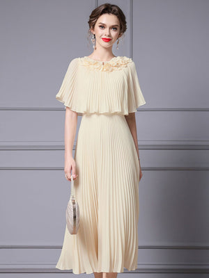 Champagne Chiffon Flower Mother Of The Bride Dress