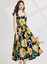 Floral Sling Tube Top Print Slim Seaside Dress