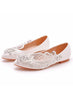Flat-bottomed Pointed Lace Rhinestone Wedding Shoes