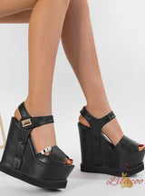 Thick-soled Wedge Fishmouth High Heels Sandals