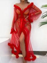 Gauze Long Robe Perspective Pajamas