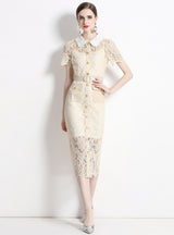 Retro Doll Collar Lace Dress