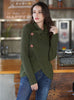 High-necked Long-sleeved Loose Cardigan Sweater
