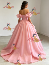 Pink Tulle Off the Shoulder Quinceanera Dress
