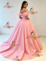 Pink Tulle Off the Shoulder Quinceanera Dress