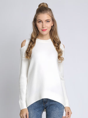 Solid Color Round Neck Loose Pullover Sweater