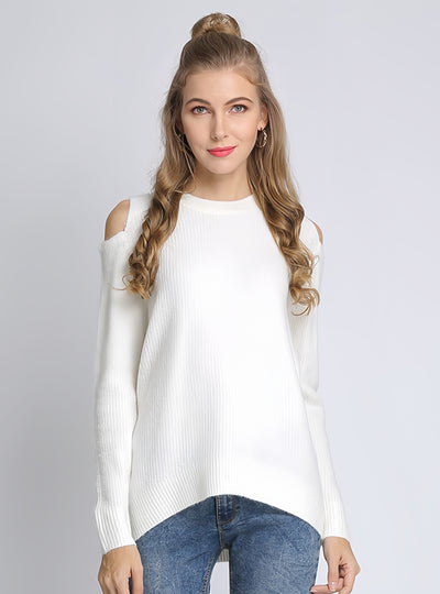 Solid Color Round Neck Loose Pullover Sweater