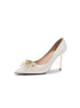 Satin Rhinestone Stiletto Heels Wedding Shoes
