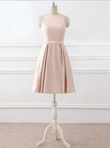 Pink Scoop Neck Homecoming Dress