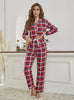 Christmas Red Plaid Long Sleeve Suit