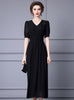 Black Chiffon V-neck Mother Of The Bride Dress