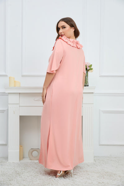 Bohemian Short-sleeved Slit Slim Dress