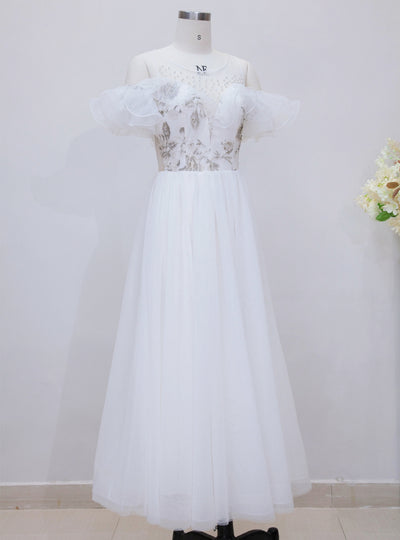 White Sling Gauze Slim Dress