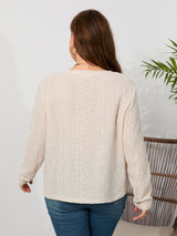 Round Neck Printing and Splicing Plus Size T-shirt