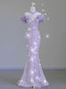 Purple Mermaid Sequins Prom Dress