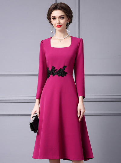 Fuchsia Beading Mother Of The Bride Dress