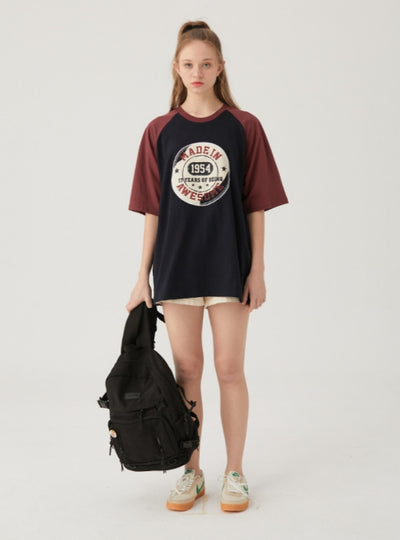 Contrast Loose Short Sleeve T-shirt