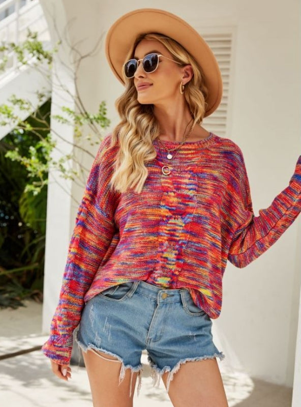 Loose Fashion Pullover Color Sweater