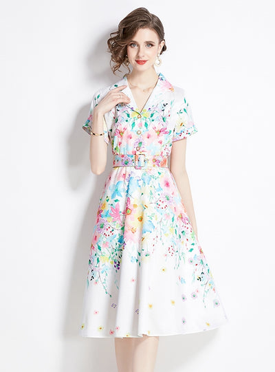 Retro Slim Big Swing Dress