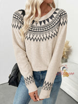 Ethnic Crewneck Vintage Knitted Sweater