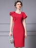 Red Short Sleeve Mother Of The Bride Dress