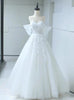 White Tulle Lace Appliques Sweetheart Wedding Dress