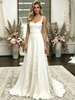 Simple White Straps Wedding Dress