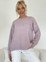 Round Neck Loose Solid Color Sweater