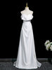 White Satin Off the Shoulder Wedding Dress