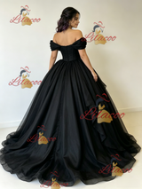 Black Tulle Off the Shoulder Quinceanera Dress
