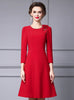 Red Flower Beading Mother of the Bride Dress