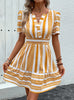 V-neck Bohemian Short Sleeve Dress