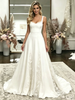 White Straps Appliques Wedding Dress