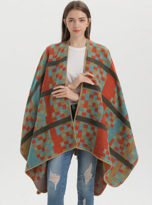 Warm Cashmere Knitted Cloak Scarf