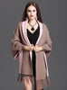 Large Size Fringed Knitted Double Cardigan Shawl