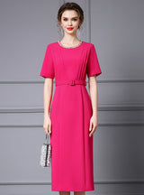 Short Sleeve Pleats Mother Of The Bride Dress