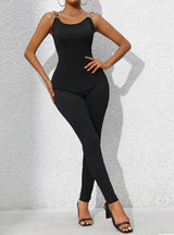 Slim-fit Tight Suspender Jumpsuit