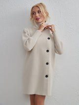 Solid Color Autumn and Winter Knitted Mink-like Coat