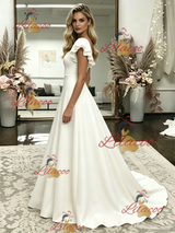 Fashion White Straps Wedding Dress